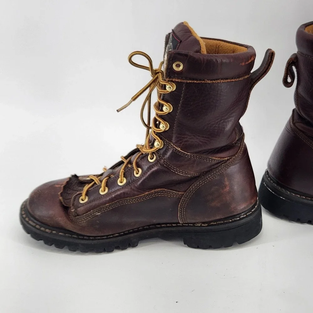 Georgia Boot‎ Heritage Logger Boots Mens 7M Brown Leather Vibram Sole Work USA